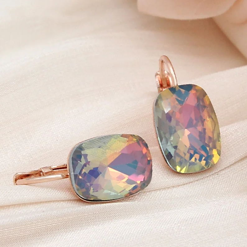 Mónica® | Elegant Colorful Rounded Opal Earrings