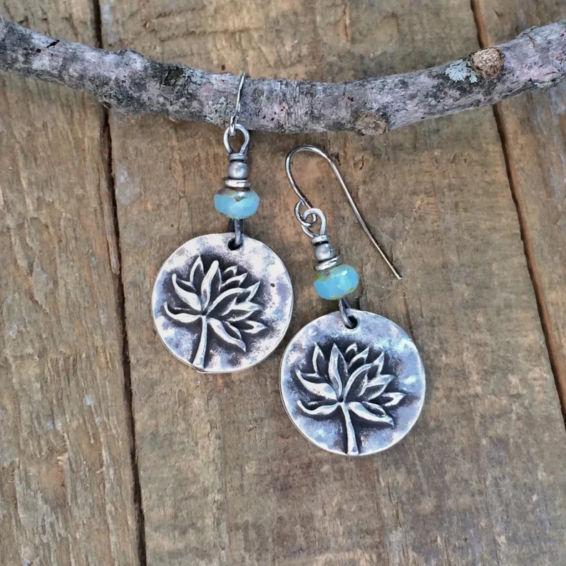 Emilia® | Vintage Rounded Silver Leaf Earrings