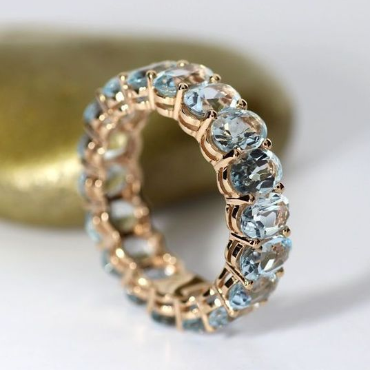 Nix® | Vintage Inlaid Blue Glass Gold Ring