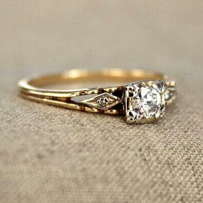 Delia® | Vintage Zirconia Fine Gold Ring