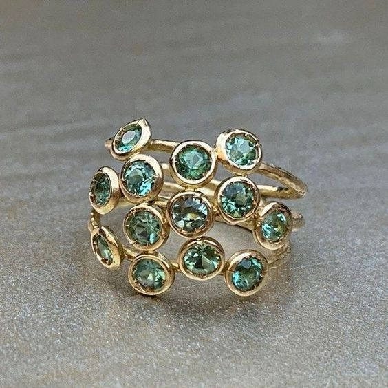 Mercedes® | Vintage Green Inlaid Glass Ring