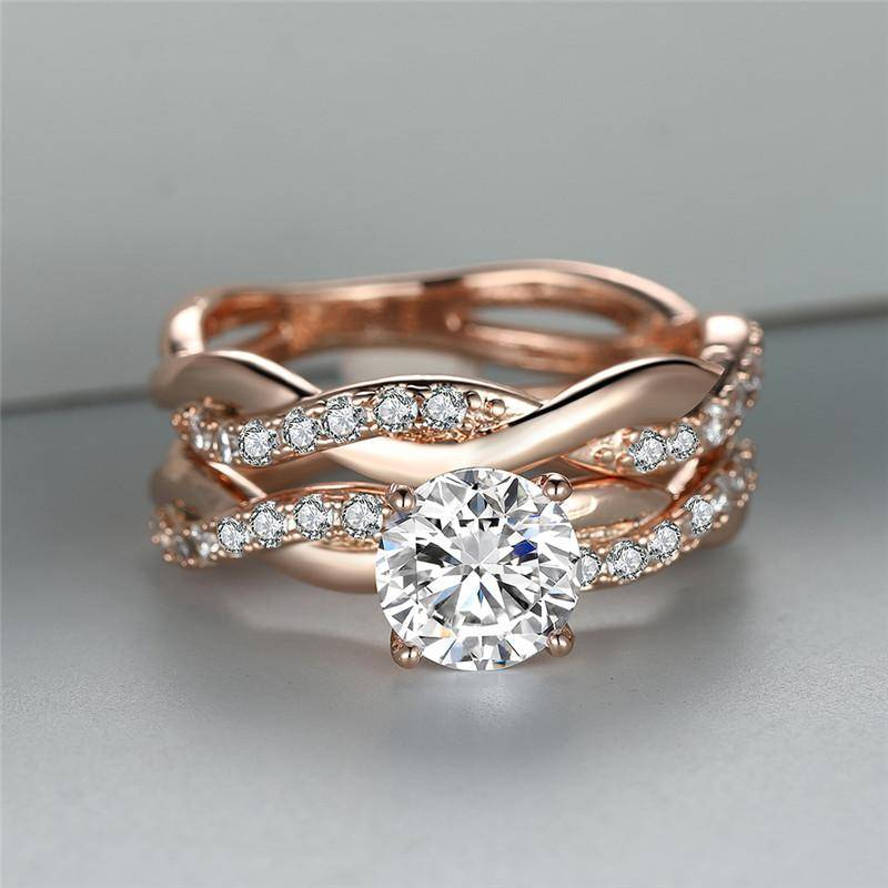 Enya® | Vintage Layered Rose Zirconia Ring