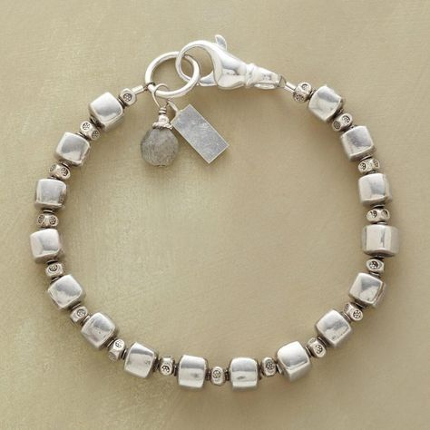 Brigitte® | Vintage Silver Cubic Beads Bracelet