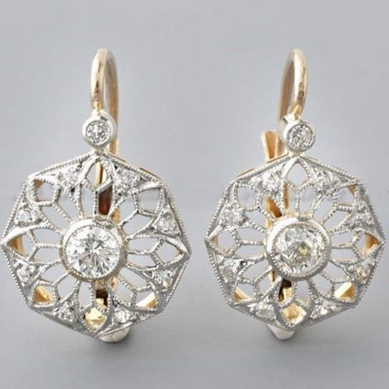 Delia® | Vintage Hollow Mandala Crystal Earrings