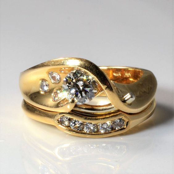 Fátima® | Vintage Zirconia Irregular Gold Ring
