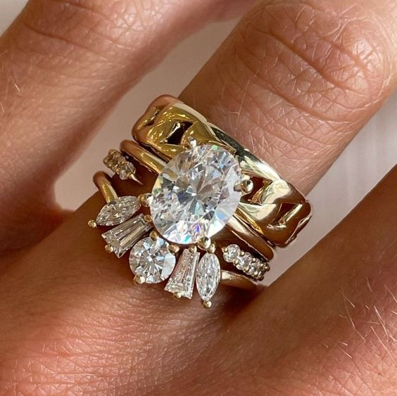 Romina® | Vintage Luxury Golden Zirconia Ring Set