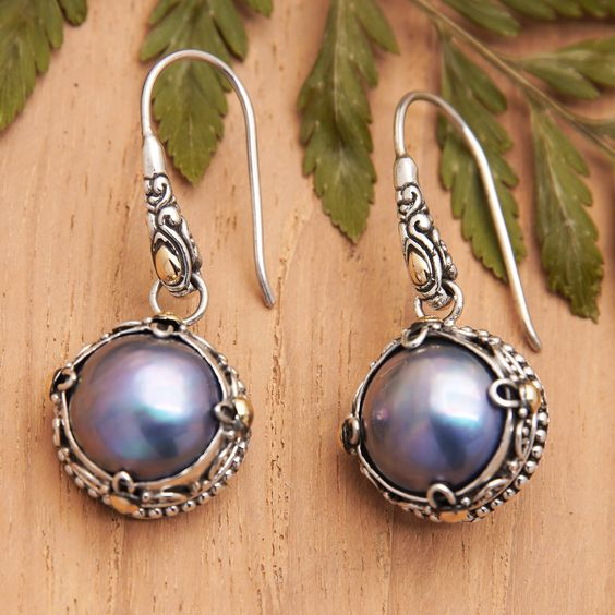 Janeth® | Vintage Dark Pearl Dangling Earrings