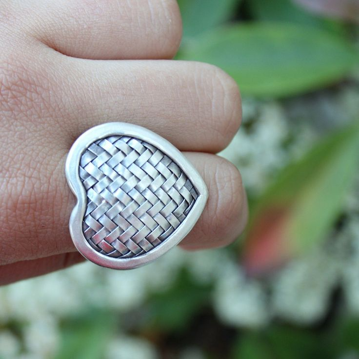 Justina® | Vintage Silver Plated Heart Ring
