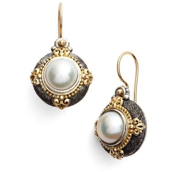 Yara® | Vintage Inlaid Golden Pearl Earrings