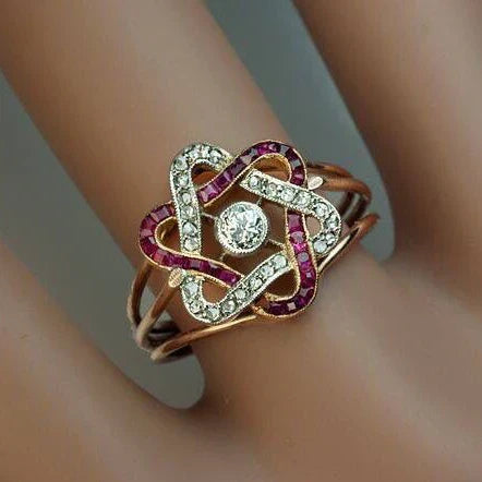 Tamsin® | Vintage Bright Garnet Star Ring