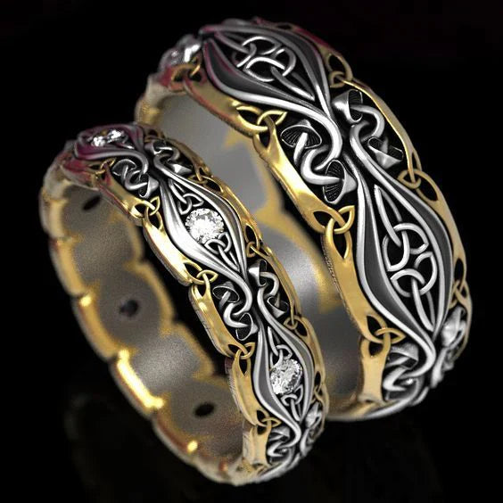 Yvonne® | Vintage Couple Gold & Silver Ring
