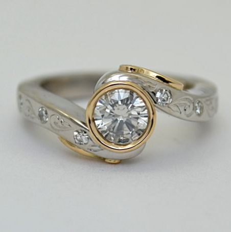 Emilia® | Vintage Golden Zirconia & Silvered Ring