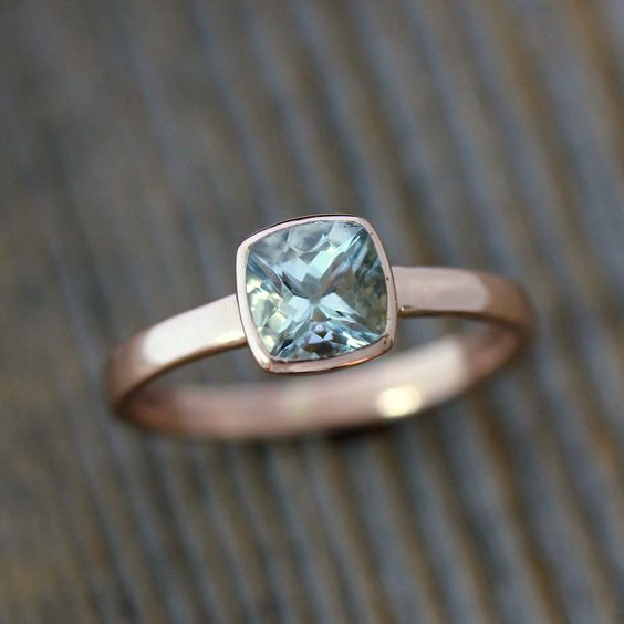 Odelia® | Vintage Inlaid Blue Glass Rose Ring