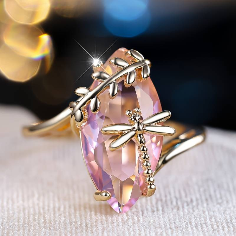 Una® | Vintage Pink Oval Glass Ring