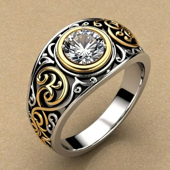 Luisa® | Vintage White Crystal Gold Ring