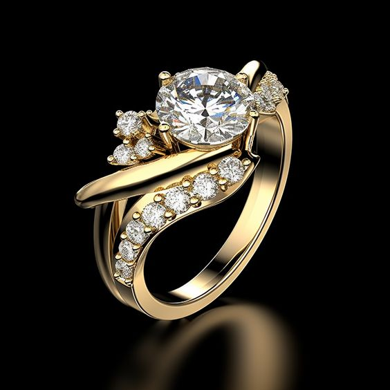 Erika® | Vintage Golden Zirconia Ring