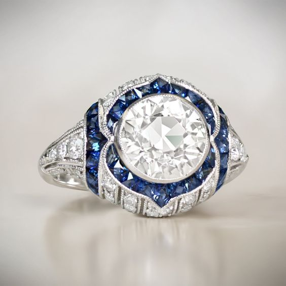 Nala® | Vintage Blue & White Zirconia Ring