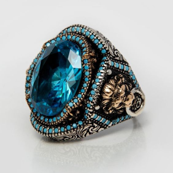Sierra® | Vintage Blue Crystal Seal Ring