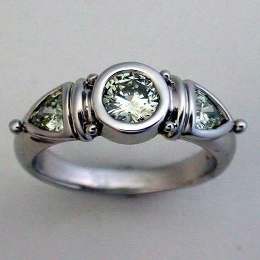 Luisa® | Vintage Green Glass Silver Ring