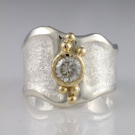 Fernanda® | Vintage Silver & Gold Zirconia Ring