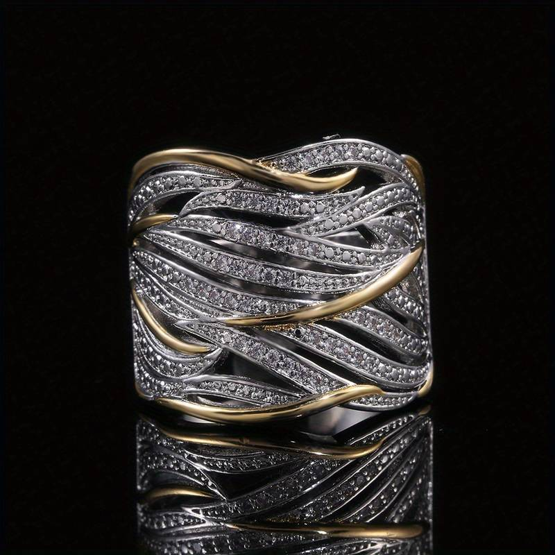 Roxana® | Vintage Braided Spiral Gold & Silver Ring