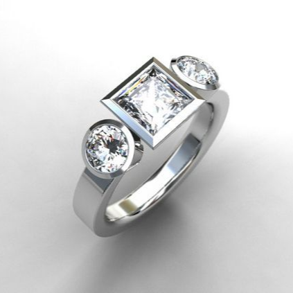Sonia® | Vintage Square Glass Silver Ring