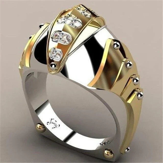 Linda® | Vintage Gold & Silver Bright Zirconia Ring