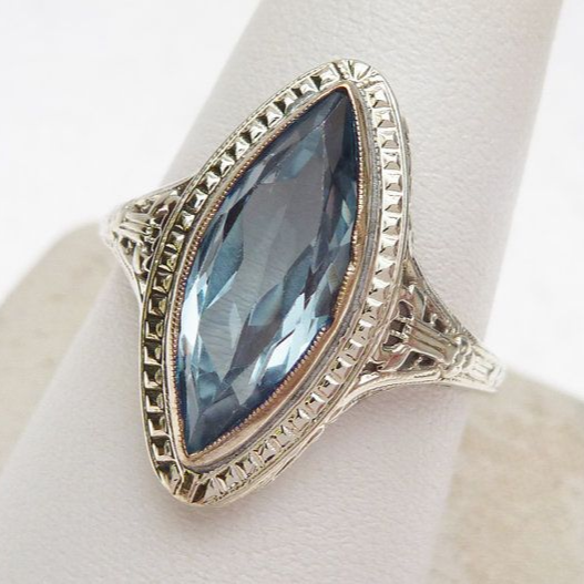 Bryony® | Vintage Oval Blue Crystal Ring