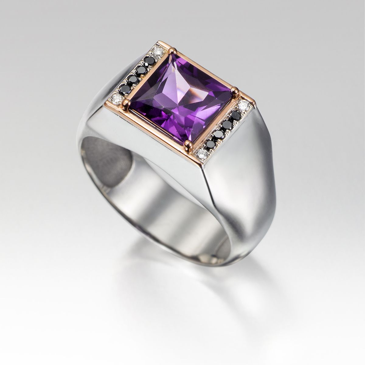 Perla® | Vintage Purple Glass Silver Ring