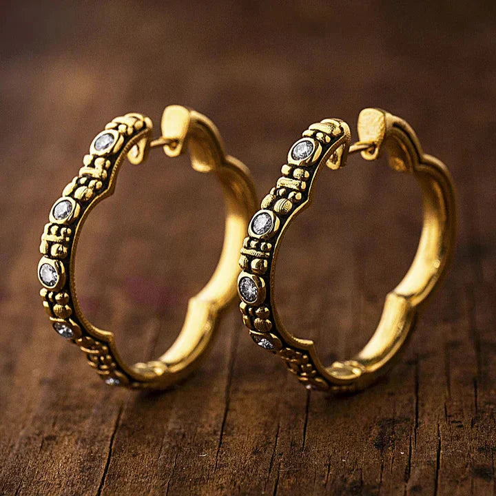 Tamsin® | Boho Golden Hoop Earrings