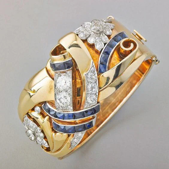 Marina® | Vintage Gold Blue Zirconia Ring