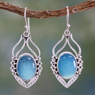 Edina® | Vintage Blue Stone Scarab Earrings