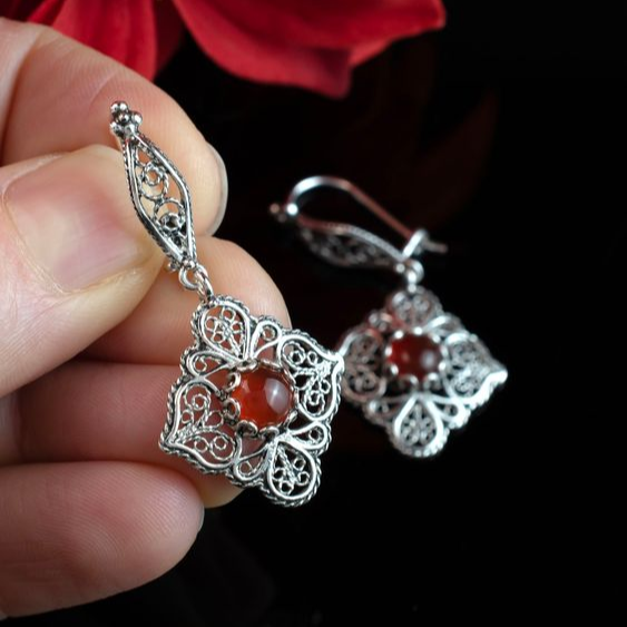 Shasta® | Vintage Mandala Red Crystal Earrings