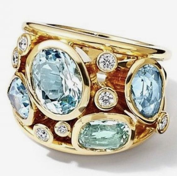 Nyssa® | Vintage Inlaid Blue Glass Ring