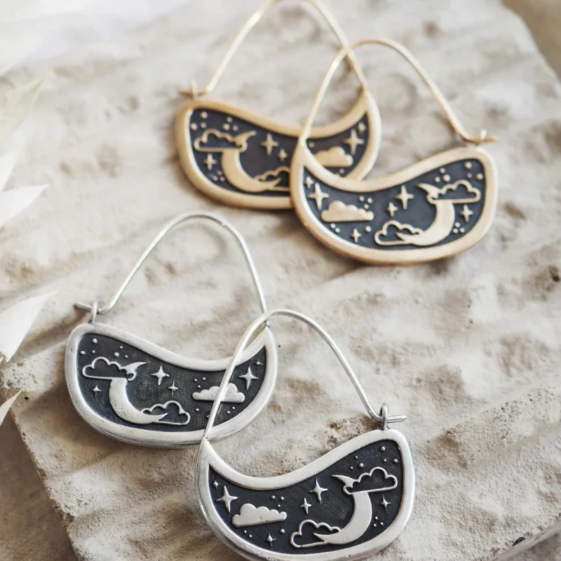Una® | Vintage Moonlight Gold & Silver Earrings