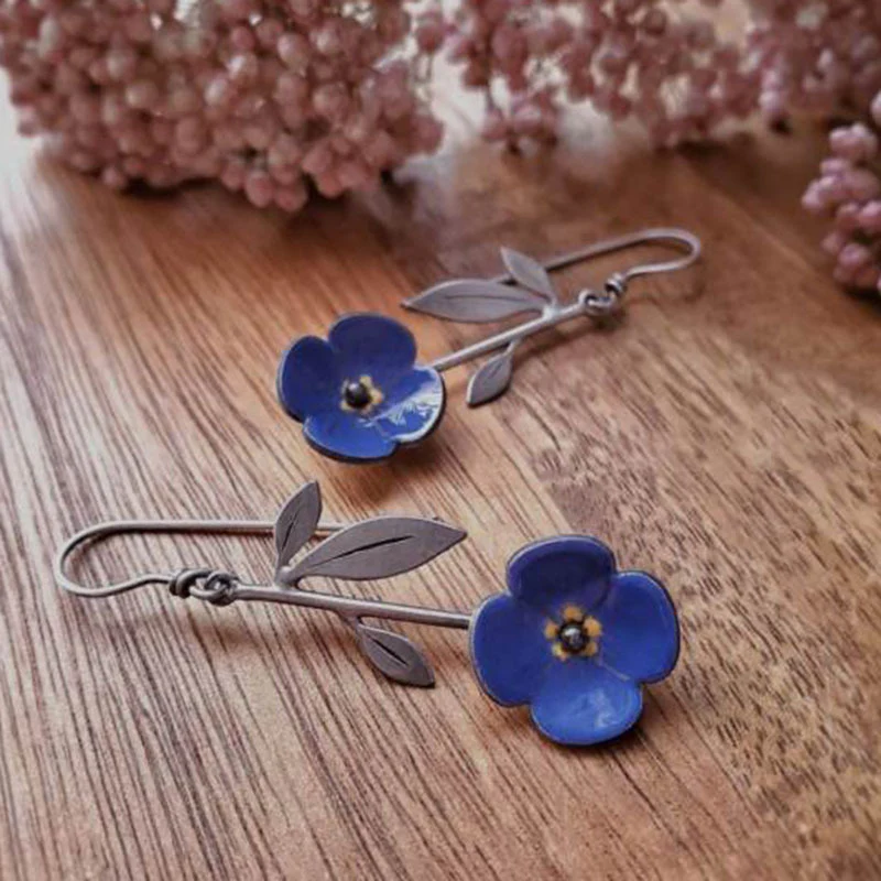 Willow® | Vintage Blue Flower Earrings