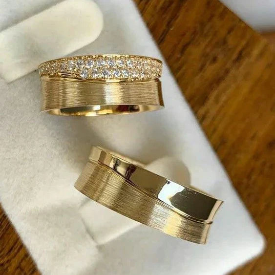 Elisa® | Vintage Golden Set Bright Rings