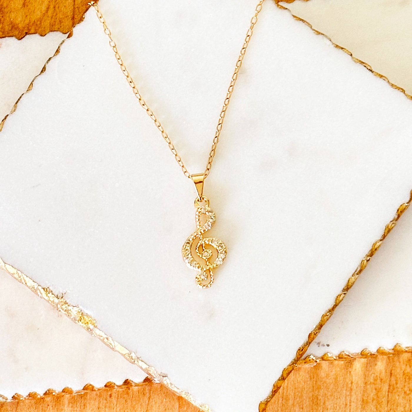 Galatea® | Aria Treble Clef Pendant Necklace