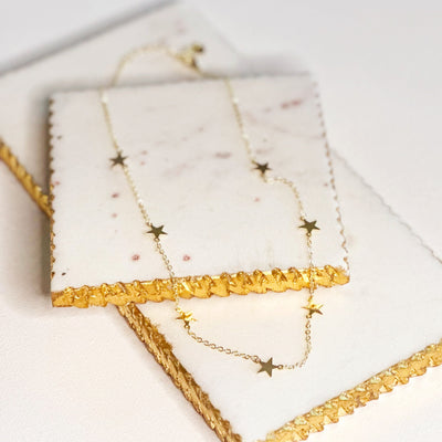 Myrto® | Stella Dainty Star Pendant Choker Necklace  Gold or Silver