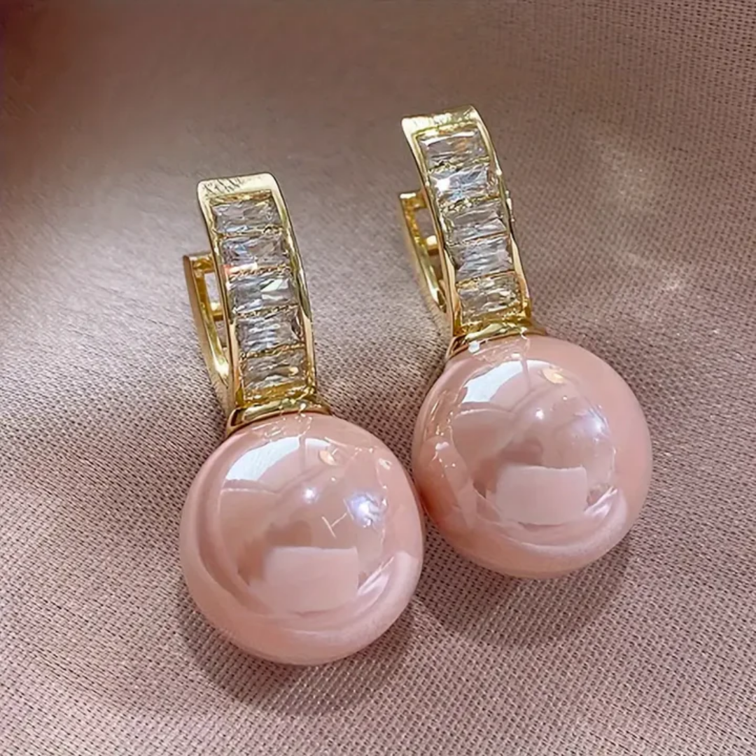 Margarita® | Pink Pearl Zirconia Gold Earrings