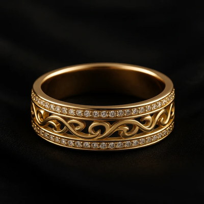 Zelia® | Bright Hollow Gold Ring