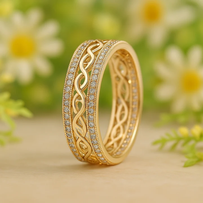 Zelia® | Bright Hollow Gold Ring