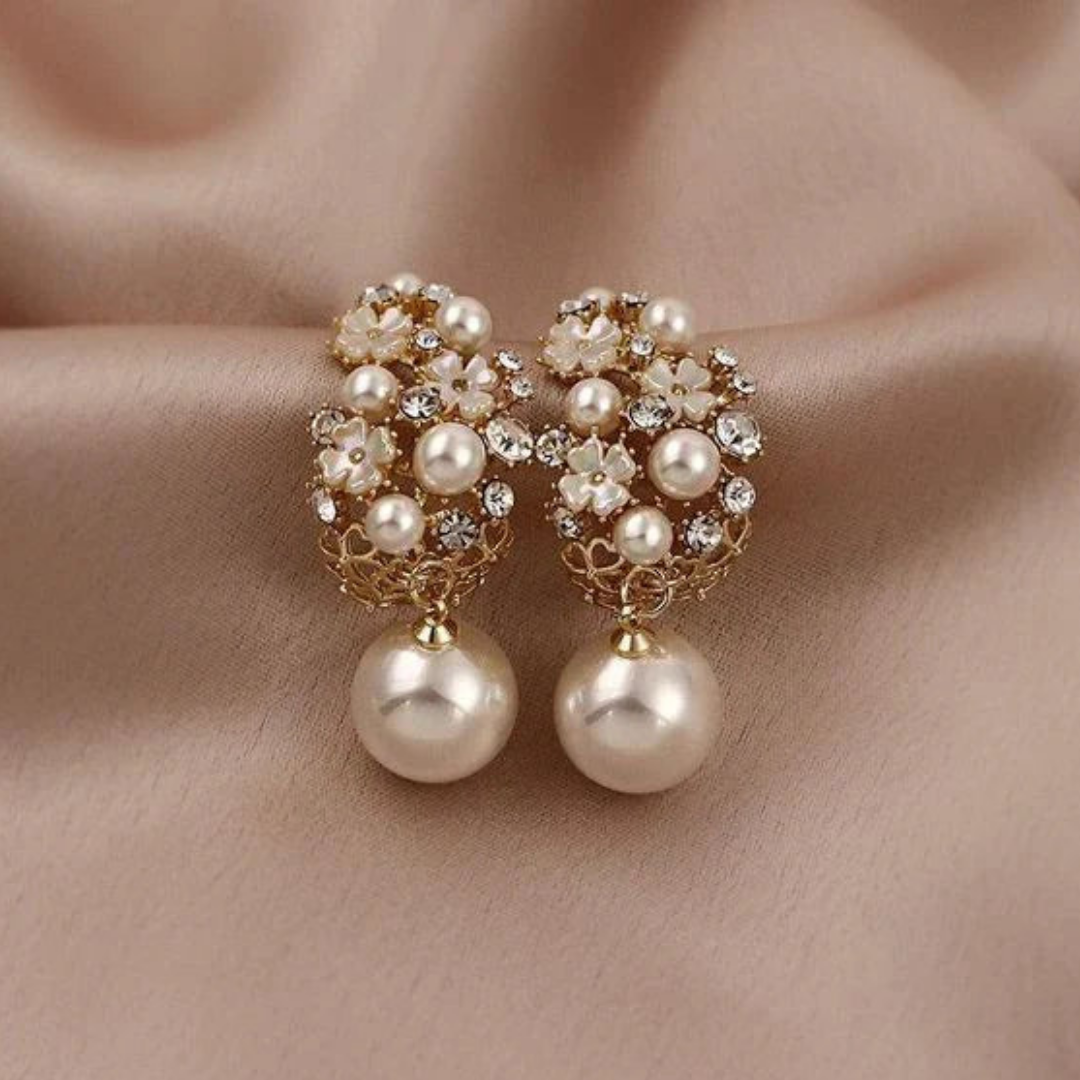 Helena® | Elegant Flower Pearl Earrings