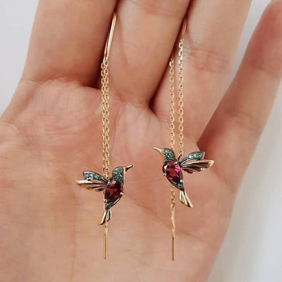 Daniela® | Hummingbird Enamel and Zirconia Earrings