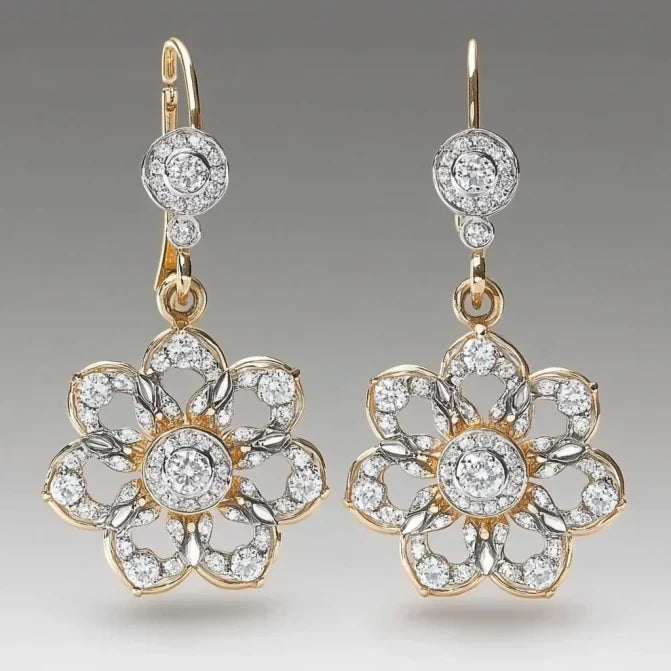 Belinda® | Vintage Crystal Flower Mandala Earrings